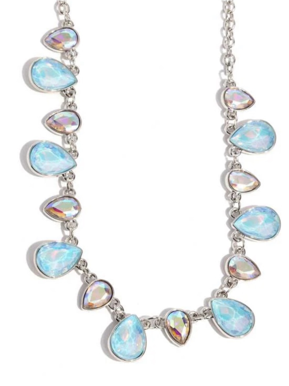 🩵💎🩵 “SUMMER SEASON” BLUE IRIDESCENT GEMSTONE NECKLACE ~ PAPARAZZI❗️🩵💎🩵 - Picture 3 of 4